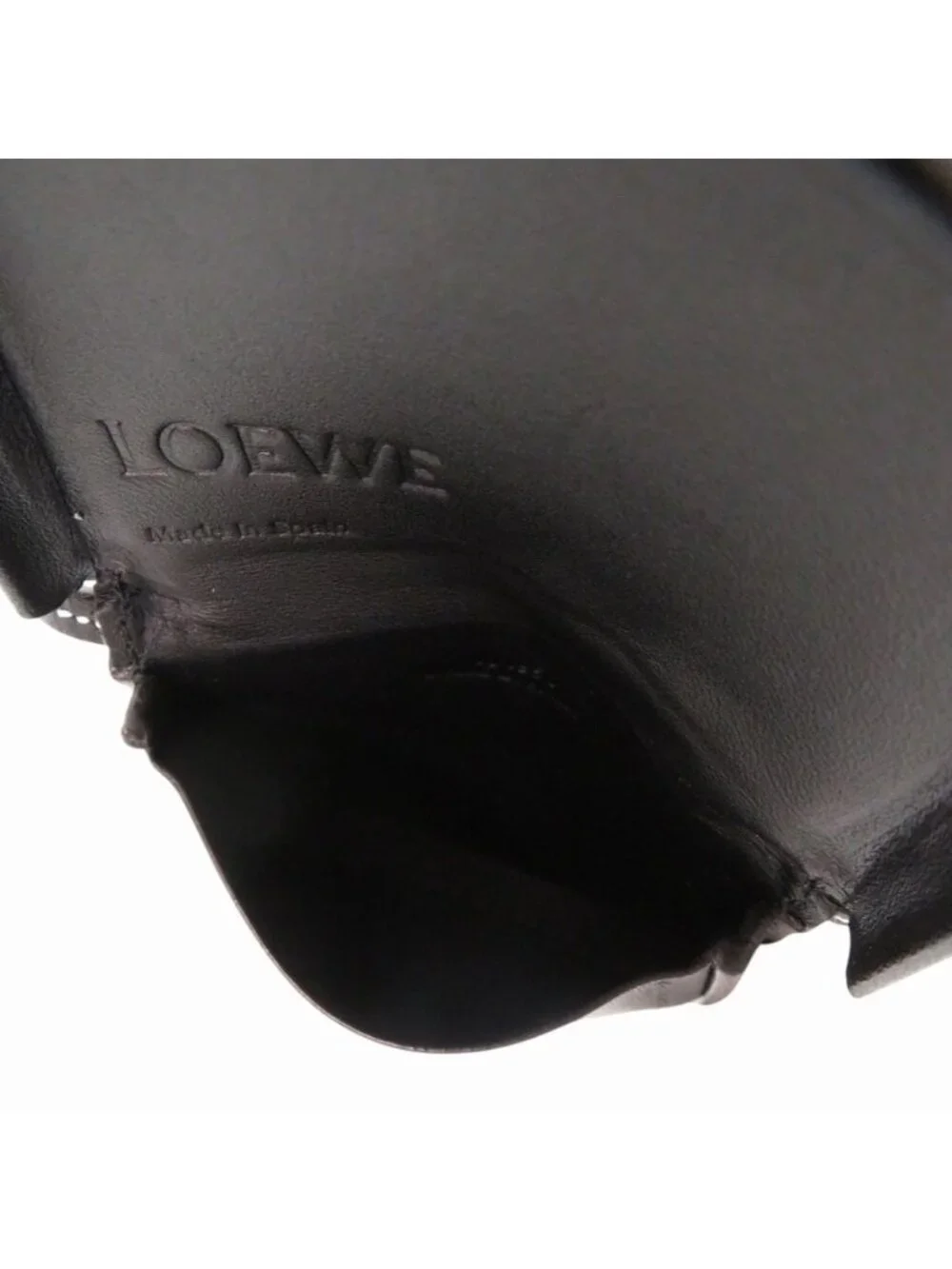 Loewe Anagram Shoulder Strap Calf Black Coin Case